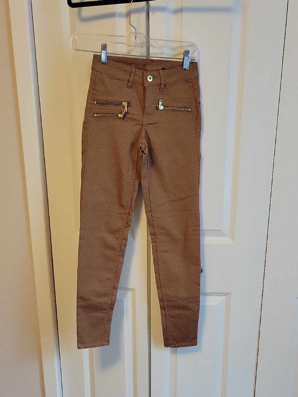 H&M Brown (spice) Super Skinny Moto Jeans Mid Rise